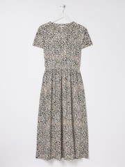 FatFace Natural Navi Dappled Spot Jersey Dress - Image 6 of 6