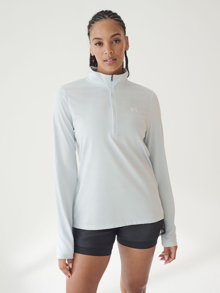 Under Armour Grey Tech Twist 1/2 Zip Sweat Top - Image 1 of 7