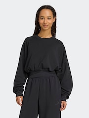adidas Black Soft Lux Loose Sweatshirt - Image 1 of 6