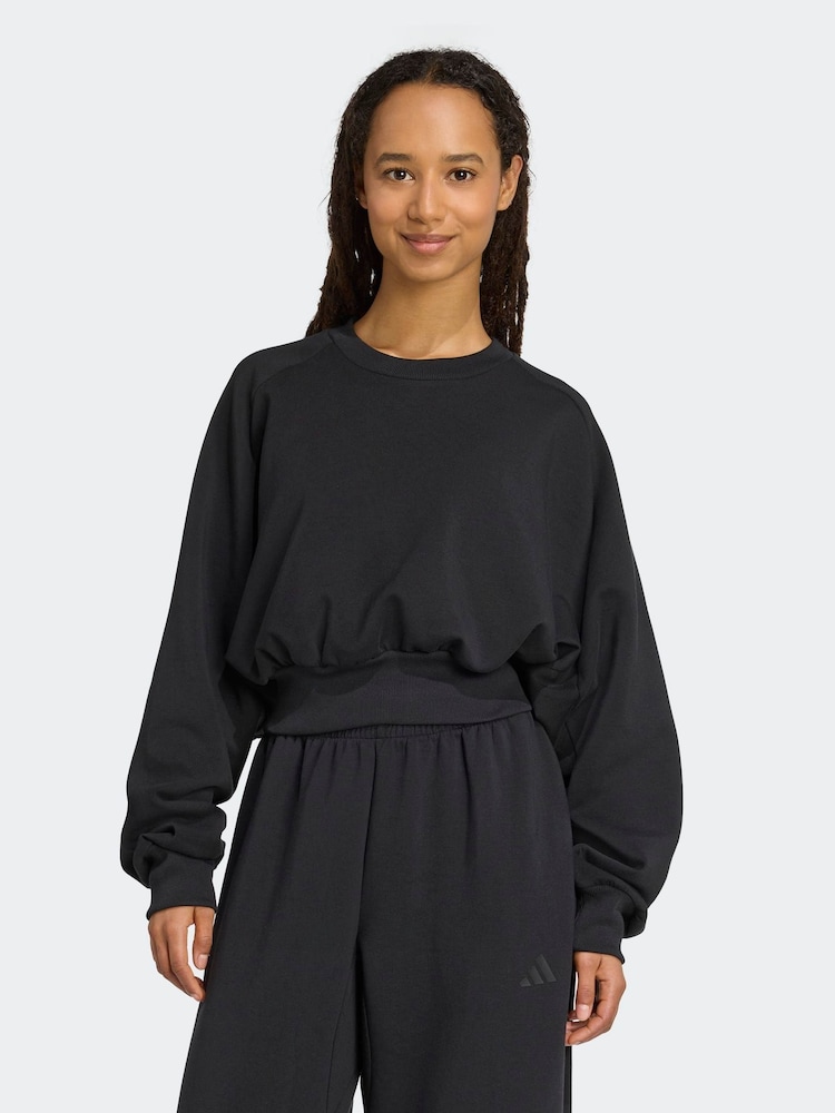 adidas Black Soft Lux Loose Sweatshirt - Image 1 of 6