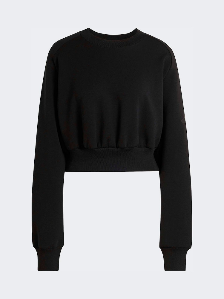 adidas Black Soft Lux Loose Sweatshirt - Image 6 of 6