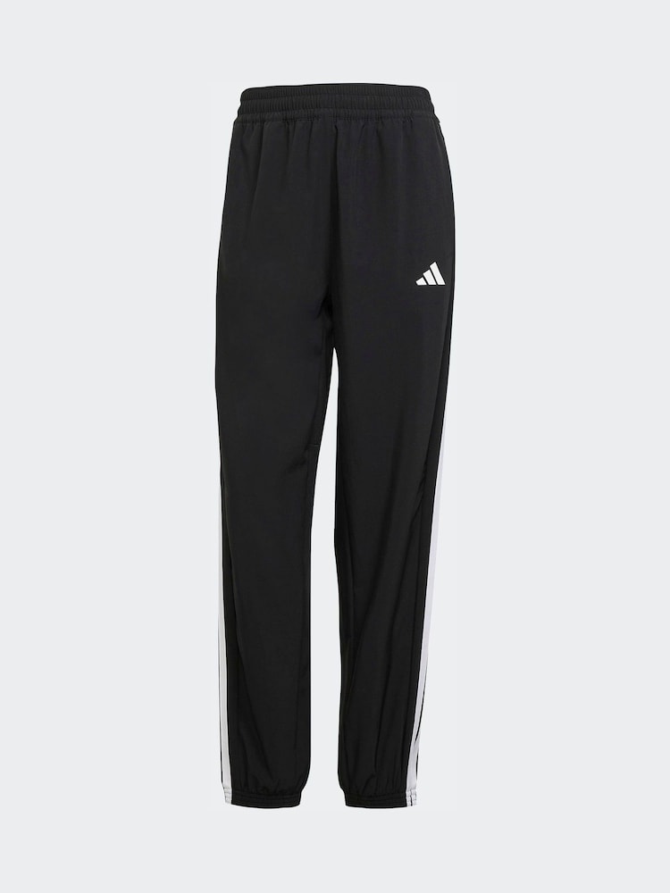 adidas Black Train Essentials 3-Stripes Woven Joggers - Image 6 of 6