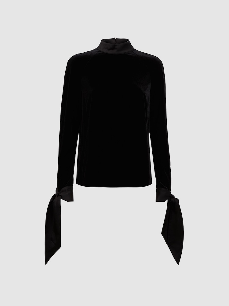 Florere Velvet Satin Detail Blouse - Image 2 of 5