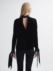 Florere Velvet Satin Detail Blouse - Image 4 of 5