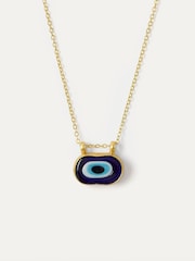 Ottoman Hands Gold Tone Amelia Evil Eye Pendant Necklace - Image 2 of 3