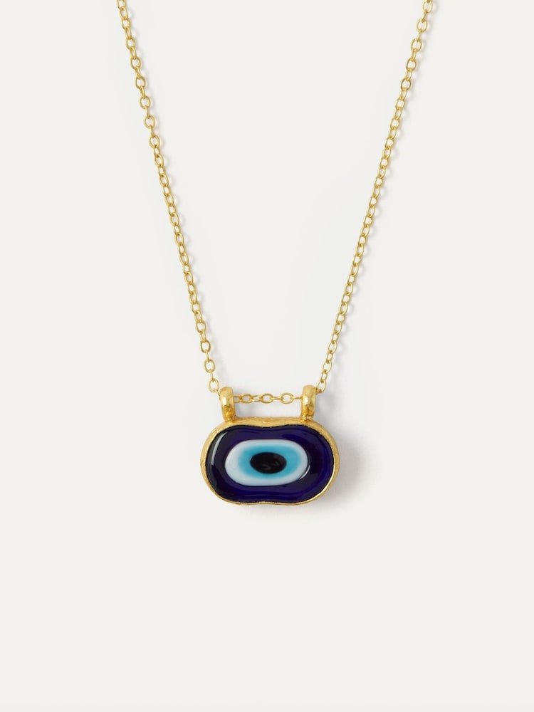Ottoman Hands Gold Tone Amelia Evil Eye Pendant Necklace - Image 2 of 3