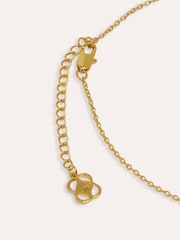 Ottoman Hands Gold Tone Pearl and White Topaz Shield Pendant Necklace - Image 3 of 8