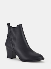 Novo Black Regular Fit Devan Block Heel Chelsea Boots - Image 3 of 4
