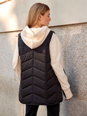 Black Chevron Quilted Gilet - Image 3 of 7