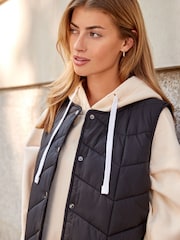 Black Chevron Quilted Gilet - Image 4 of 7