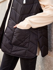 Black Chevron Quilted Gilet - Image 5 of 7