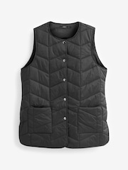 Black Chevron Quilted Gilet - Image 6 of 7