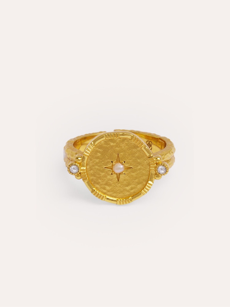 Ottoman Hands Gold Tone Pearl Shield Stacking Ring - Image 2 of 8 Ottoman Hands Gold Tone Pearl Shield Stacking Ring - Image 2 of 8