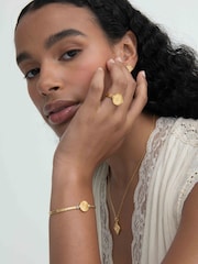 Ottoman Hands Gold Tone Pearl Shield Stacking Ring - Image 4 of 8