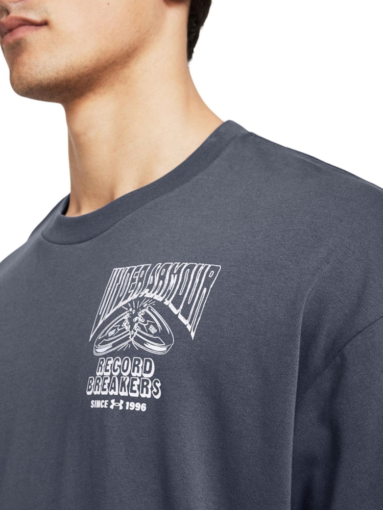 Under Armour Grey Record Breakers T-Shirt - Image 2 of 4 Under Armour Grey Record Breakers T-Shirt - Image 2 of 4