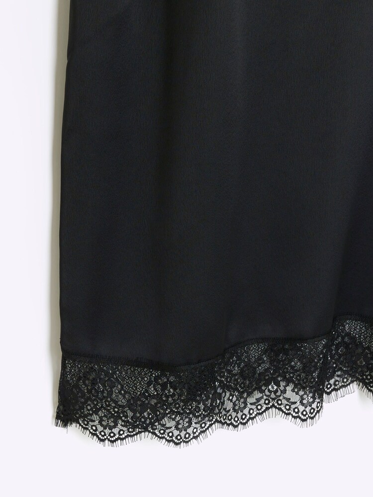 River Island Black Plus Lace Hem Trim Tank Top - Image 6 of 6
