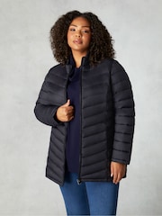 Live Unlimited Black Curve Chevron Packable Puffer Jacket - Image 1 of 4