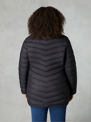 Live Unlimited Black Curve Chevron Packable Puffer Jacket - Image 2 of 4
