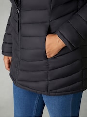 Live Unlimited Black Curve Chevron Packable Puffer Jacket - Image 3 of 4