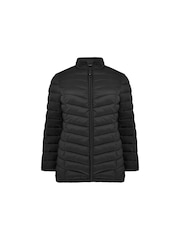 Live Unlimited Black Curve Chevron Packable Puffer Jacket - Image 4 of 4