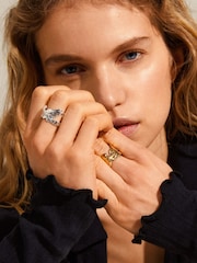 PILGRIM Silver Plated Compass Shaped Ring Adjustable - Image 3 of 4