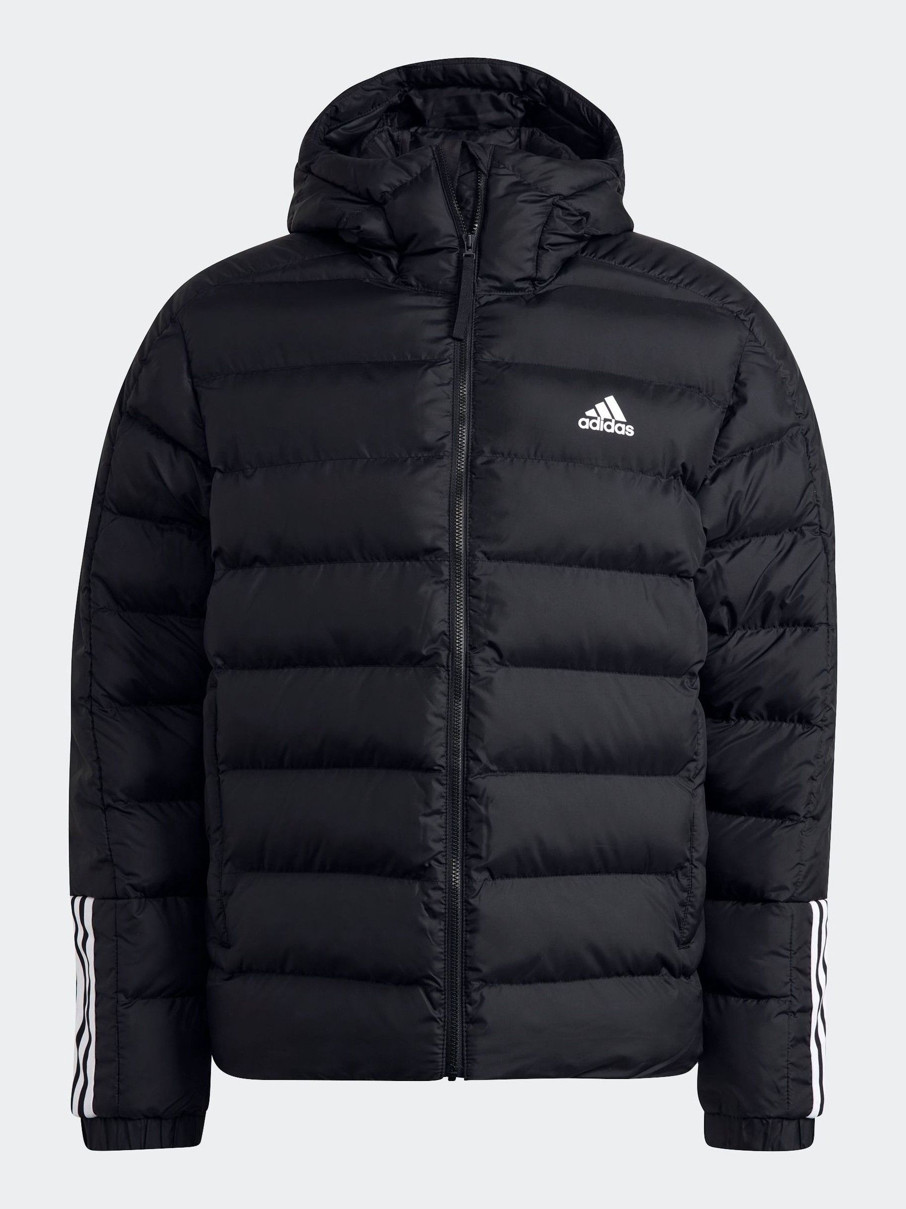 Adidas striped jacket with hood on sale