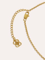 Ottoman Hands Gold Tone Amulet T-Bar Marquise Labradorite Necklace - Image 5 of 6