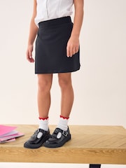 Negro - Falda pantalón escolar elástica de punto con alto contenido en algodón (3-16 años) - Imagen 1 de 3