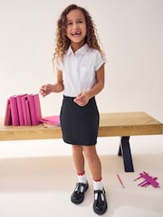 Negro - Falda pantalón escolar elástica de punto con alto contenido en algodón (3-16 años) - Imagen 2 de 3
