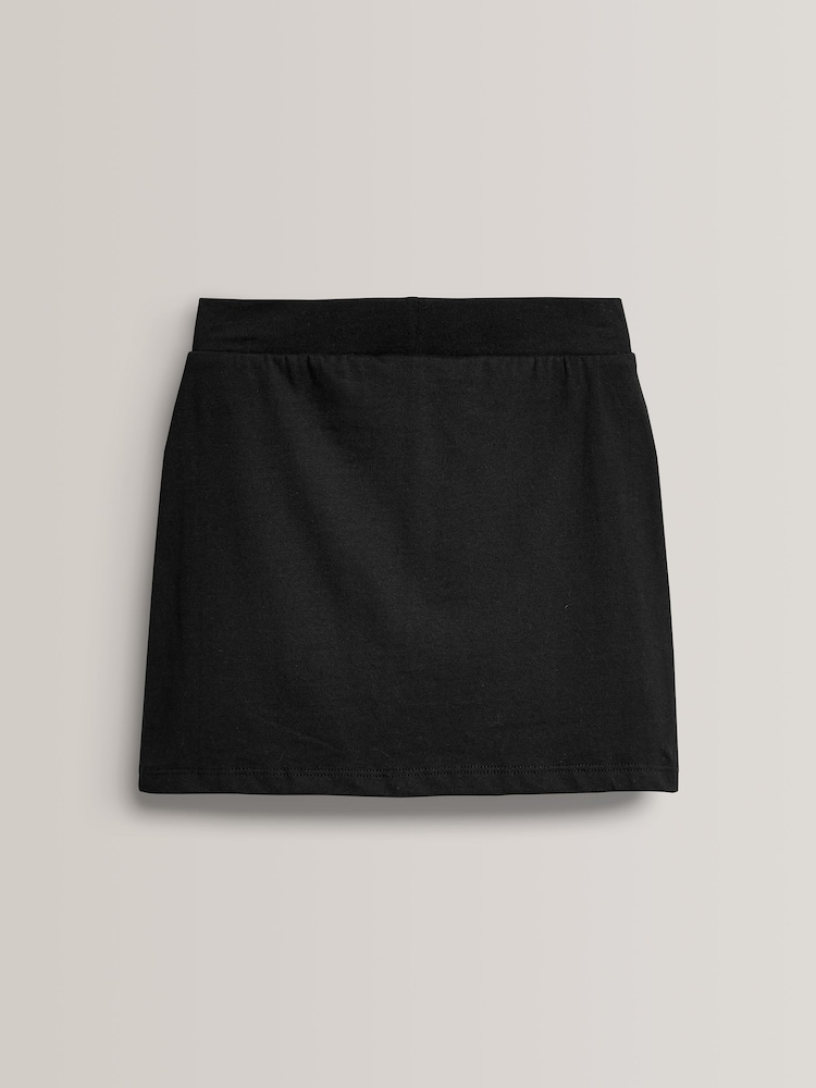 Buy Black Cotton Rich Jersey Stretch School Skort (3-16yrs) from