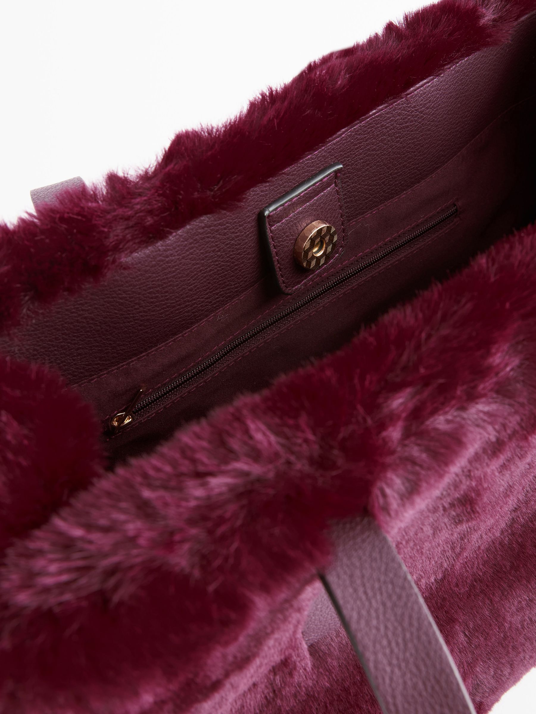 Red faux fur bag online
