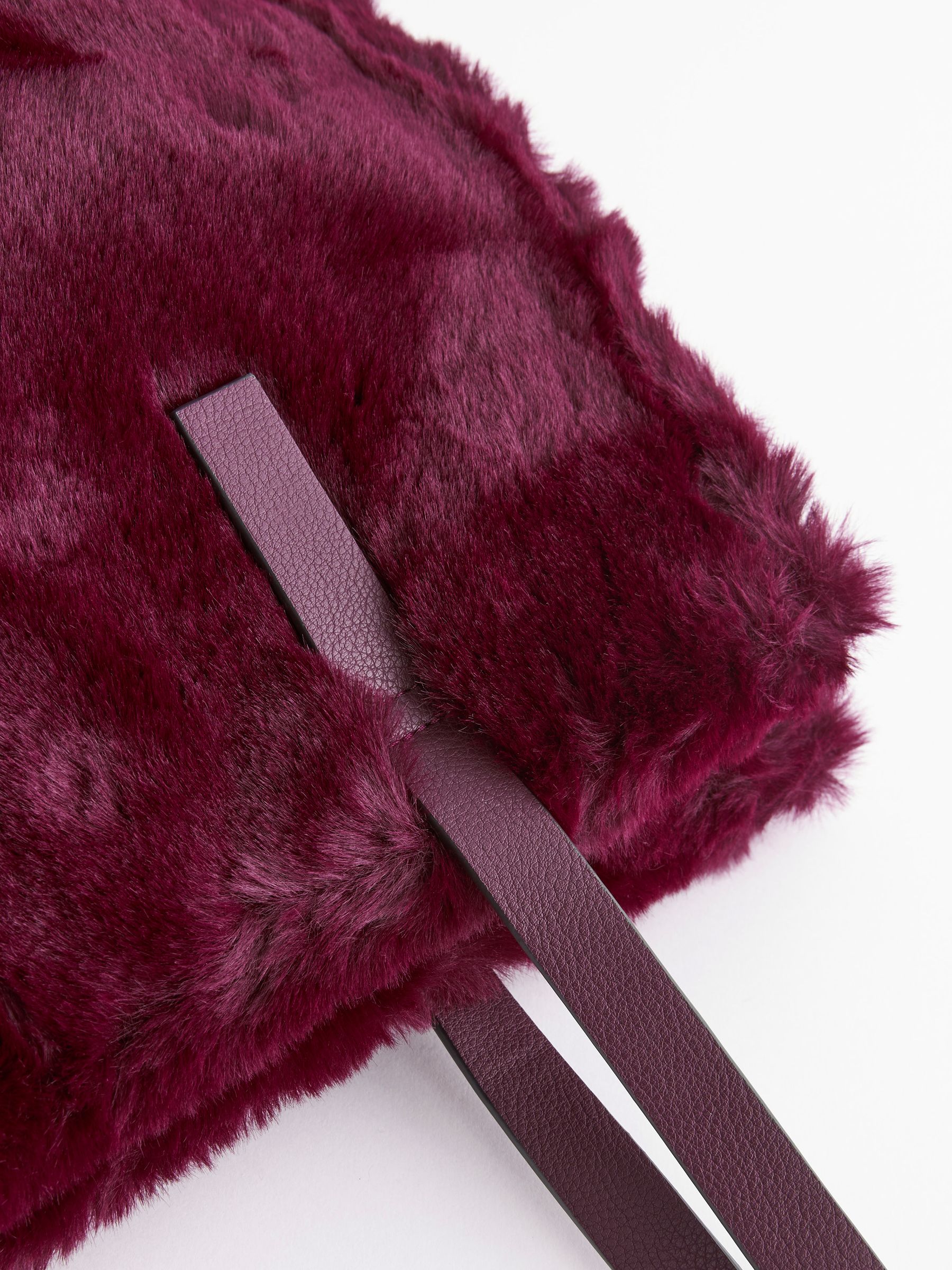 Buy Berry Red Faux Fur Shopper Bag from Next Luxembourg