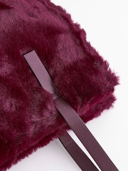 Berry Red Faux Fur Shopper Bag - Image 7 of 8
