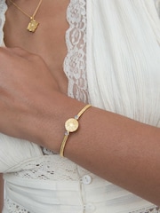 Ottoman Hands Gold Tone Guiding Star Cuff Bracelet - Image 1 of 9
