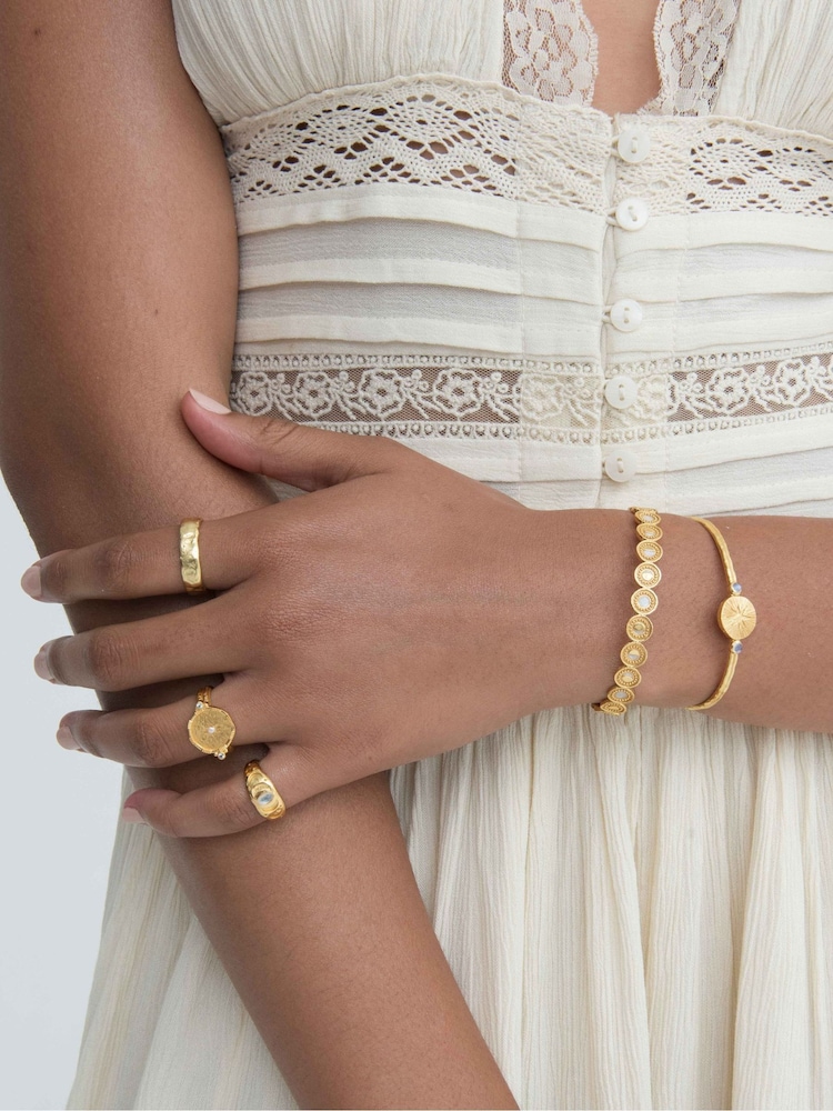 Ottoman Hands Gold Tone Guiding Star Cuff Bracelet - Image 2 of 9 Ottoman Hands Gold Tone Guiding Star Cuff Bracelet - Image 2 of 9