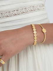 Ottoman Hands Gold Tone Guiding Star Cuff Bracelet - Image 3 of 9