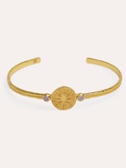 Ottoman Hands Gold Tone Guiding Star Cuff Bracelet - Image 5 of 9