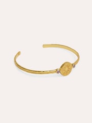 Ottoman Hands Gold Tone Guiding Star Cuff Bracelet - Image 6 of 9