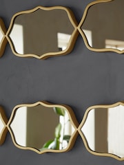 Set of 2 Gold Decorative Wall Mirrors - Image 3 of 6