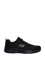 Skechers Black Standard Fit Graceful Get Connected Sports Trainers - Image 1 of 3