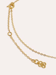 Ottoman Hands Gold Tone Sunrise Aqua Chalcedony Pendant Necklace - Image 5 of 6