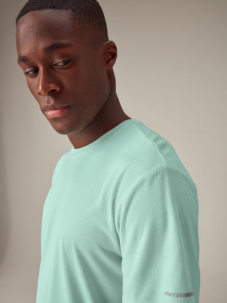 Aqua Short Sleeve Tee Active Mesh Training T-Shirt - Image 1 of 6