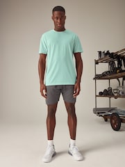 Aqua Short Sleeve Tee Active Mesh Training T-Shirt - Image 2 of 6