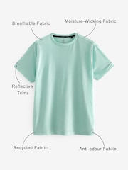 Aqua Short Sleeve Tee Active Mesh Training T-Shirt - Image 4 of 6