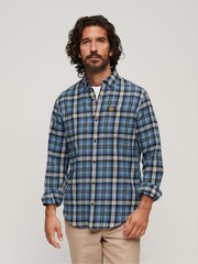 Superdry Blue Long Sleeve Cotton Lumberjack Shirt - Image 1 of 9