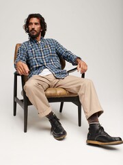 Superdry Blue Long Sleeve Cotton Lumberjack Shirt - Image 4 of 9