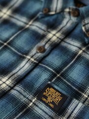 Superdry Blue Long Sleeve Cotton Lumberjack Shirt - Image 9 of 9