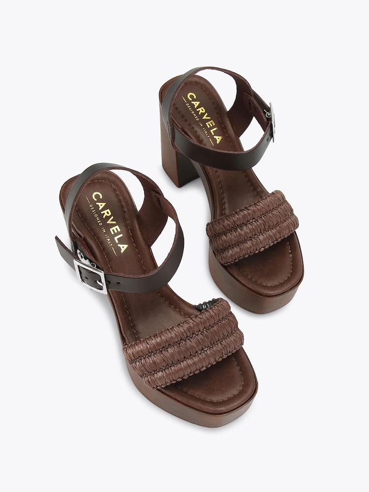 Carvela Brown Sassari Block Sandals - Image 2 of 4