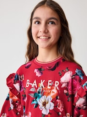 Baker by Ted Baker Floral Sweat 100% Cotton Dress - Image 5 of 10