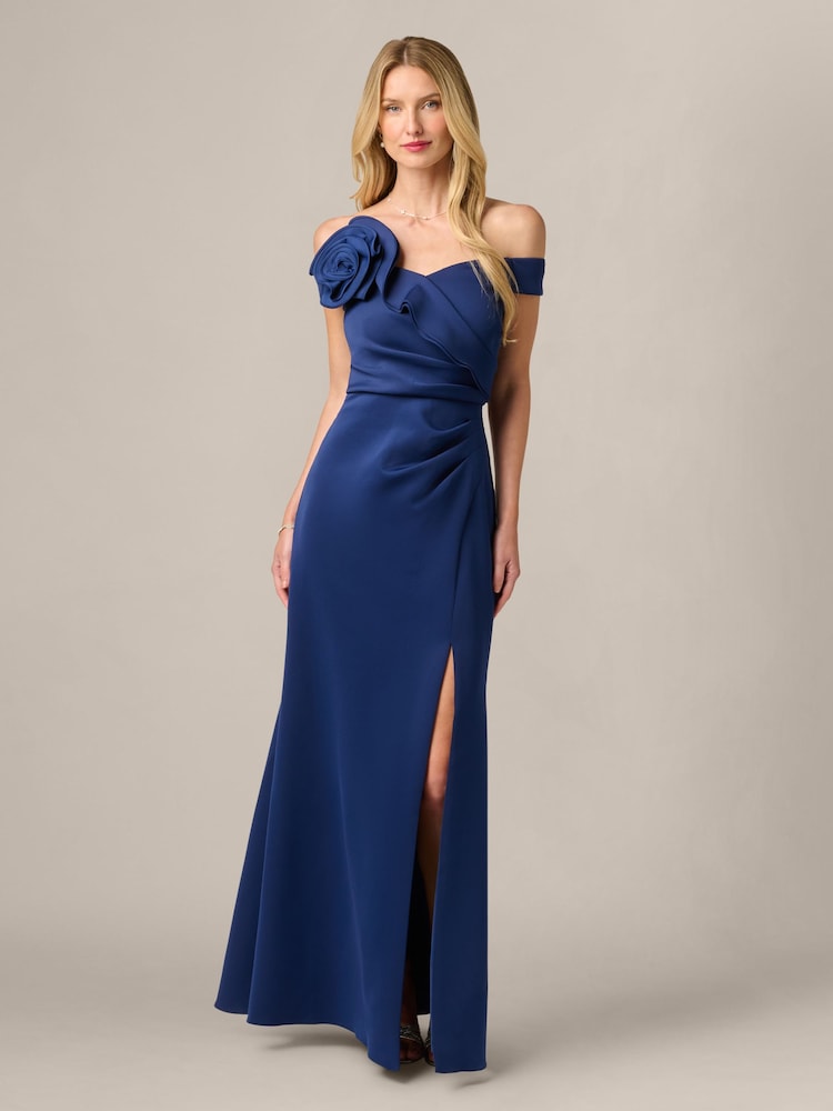 Adrianna Papell Schulterfreies Abendkleid aus Scuba - Bild 1 von 6 Adrianna Papell Schulterfreies Abendkleid aus Scuba - Bild 1 von 6
